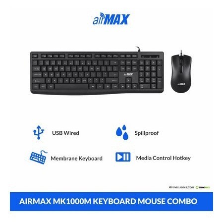 Keyboard Mouse Airmax Mk100M Mk-1000M Garansi 1Tahun Usb