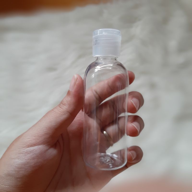 (ISI 10 PCS) Botol fliptop 60ml pet tutup natural