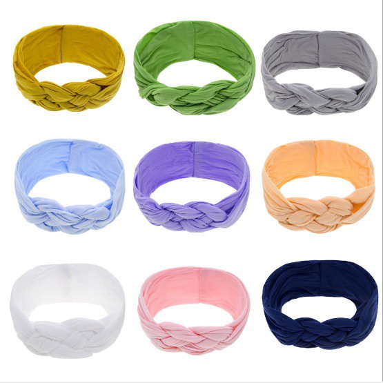 D45 Bandana bayi /bando anak import bahan lembut motif kepang