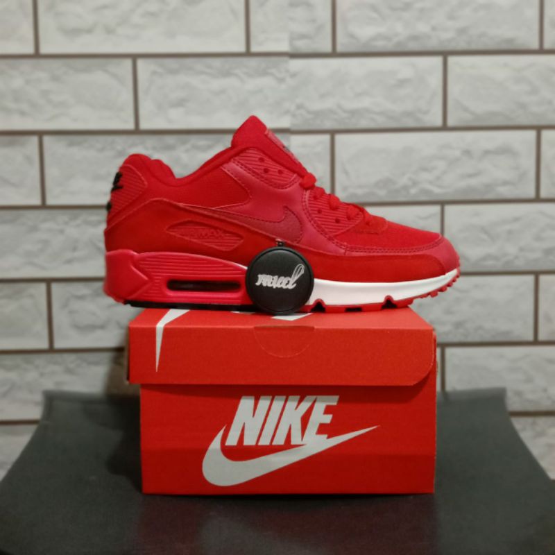 SEPATU NIKA AIR MAX 90 TRIPLE RED PREMIUM ORIGINAL