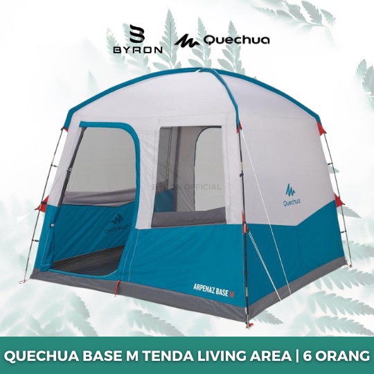 QUECHUA Arpenaz Base M Tenda Area Tamu Dengan Tiang Untuk 6 Orang