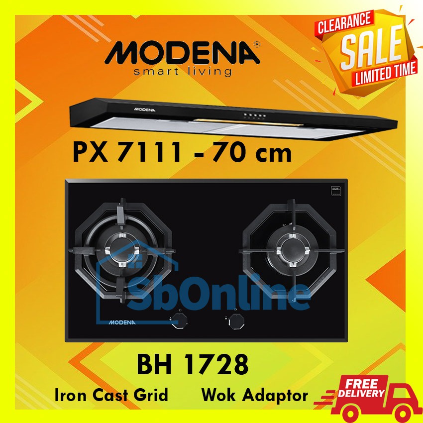 PAKET HEMAT KOMPOR TANAM MODENA BH 1728 COOKER HOOD PX 7111