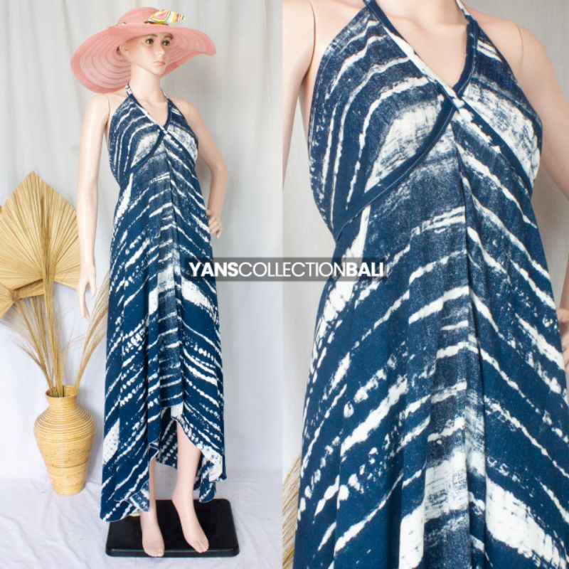 Maxi Dress Piramid BALI-Snake dongker