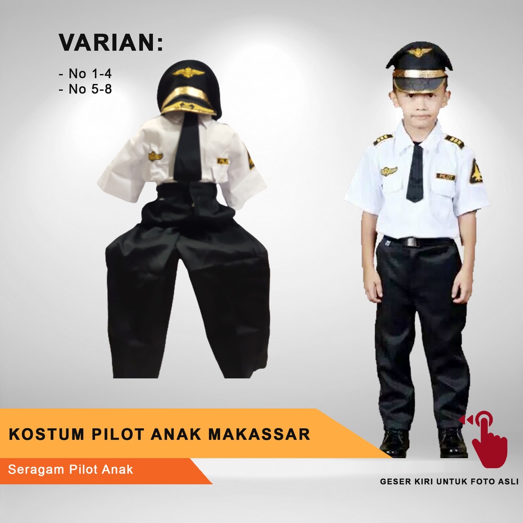 KOSTUM PILOT ANAK MAKASSAR - Kostum Profesi Anak