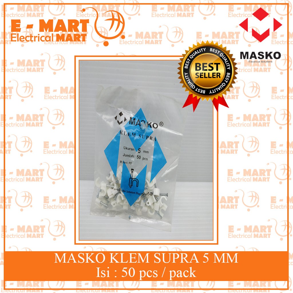 MASKO KLEM SUPRA 5MM 6MM 7MM / KLEM KABEL 7MM 6MM 5MM / KLEM BETON NO 5 6 7 MM GROSIR