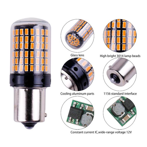 Lampu LED Sein Kaki 1 144 SMD Mata LED Mobil Motor 1156 Canbus Bayonet BA15S P21W Mundur DC 12V