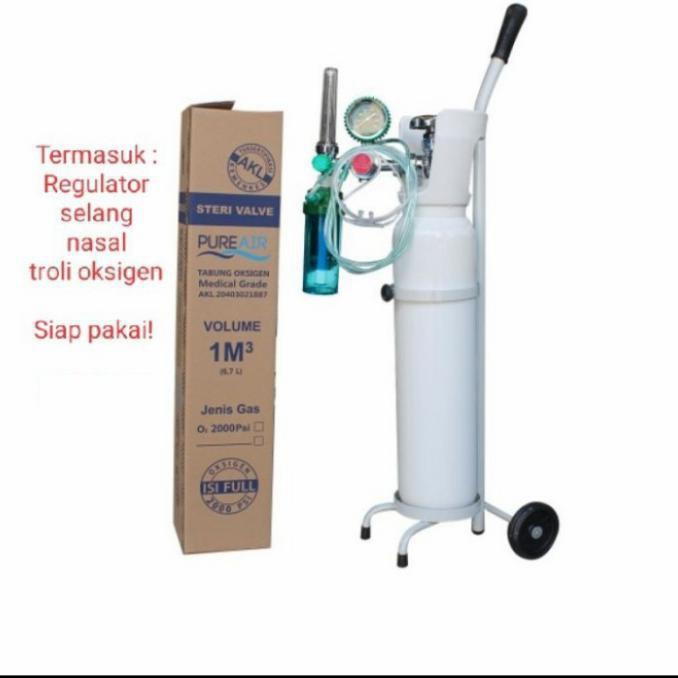 Regulator Tabung Oksigen Sudah Isi Lengkap Trolly Regulator Selang Packing Ikan