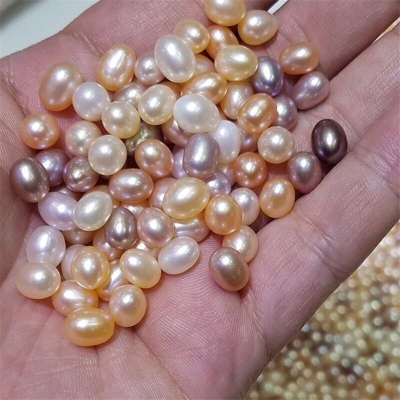 20pcs Manik-Manik Mutiara Air Tawar Bentuk Bulat Ukuran 7-8mm Untuk Membuat Perhiasan Gelang Kalung