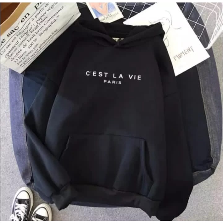 C'EST LA VIE PARIS SWEATER HOODIE WANITA