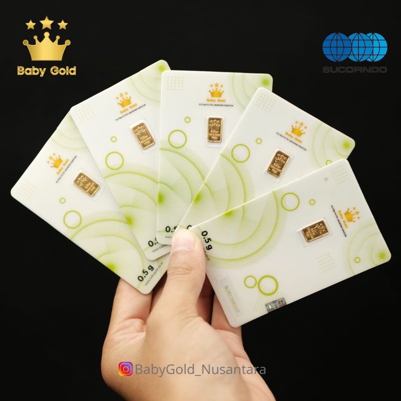 BABY GOLD Emas Mini 0.5 Gram Logam Mulia 24 Karat Original Termurah. Souvenir Gift Hadiah.