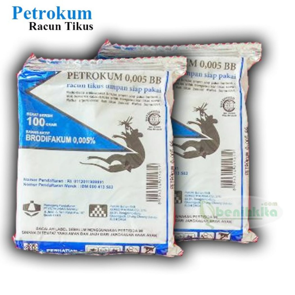 Paket 5 PCS Racun Tikus Mati Kering Rodentisida Petrokum 0,005 BB Brodifakum Original / Umpan Tikus