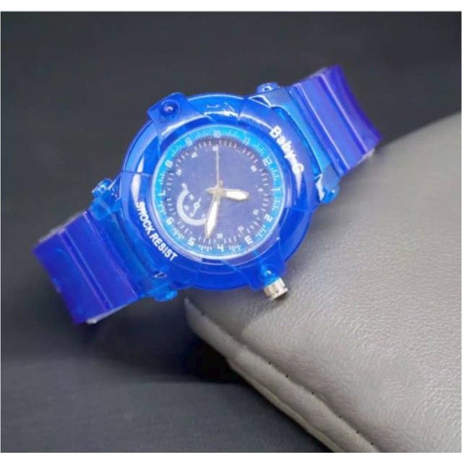 BAJ JAM TANGAN WANITA / PRIA RUBBER BABY G TRANSPARANT IMPORT GROSIR MURAH GK021