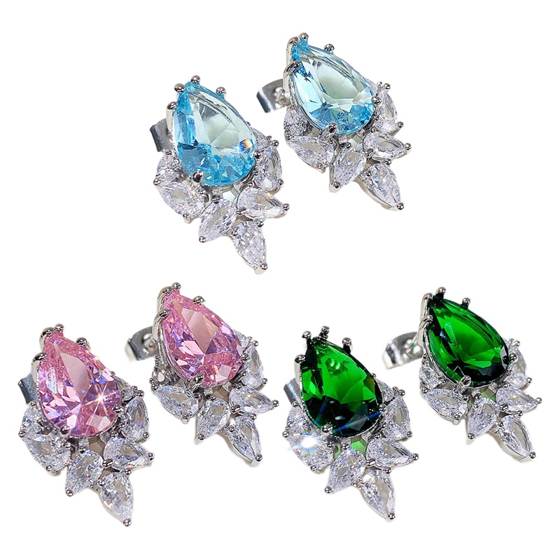 Anting Stud Warna-Warni Untuk Aksesoris Pesta Pernikahan Wanita