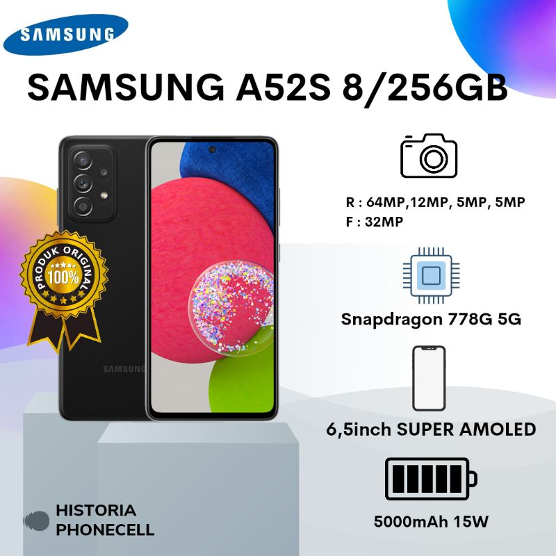 Samsung Galaxy A52s 5G Ram 8/256Gb Baru Garansi Resmi