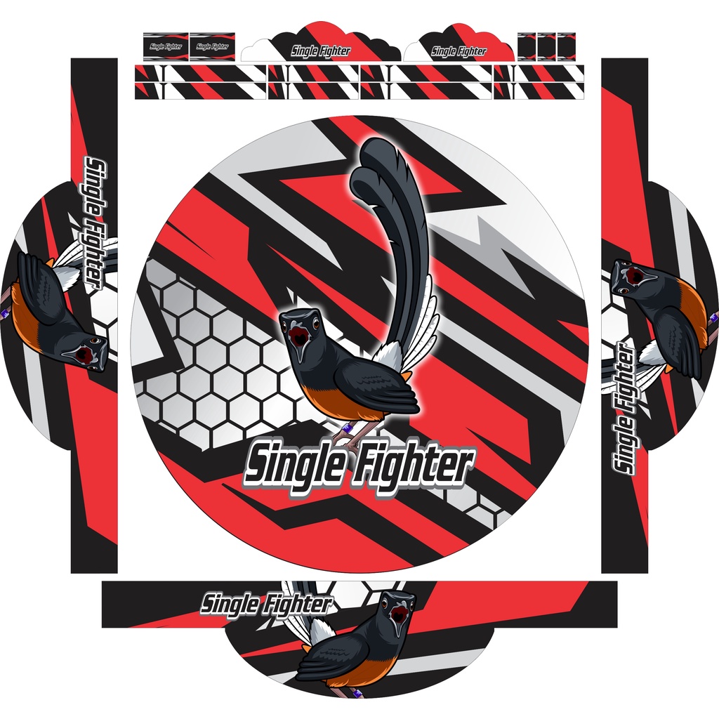 STICKER DECAL SANGKAR BURUNG / KANDANG KOTAK BULAT || MURAI