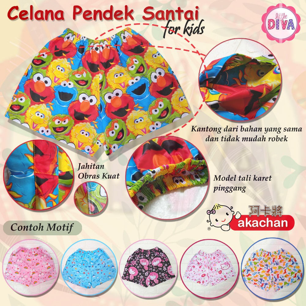 Celana Pendek  DEWASA Size S M L  Celana Kolor Akachan Short Pants celana santai Cewek Cowok cp #