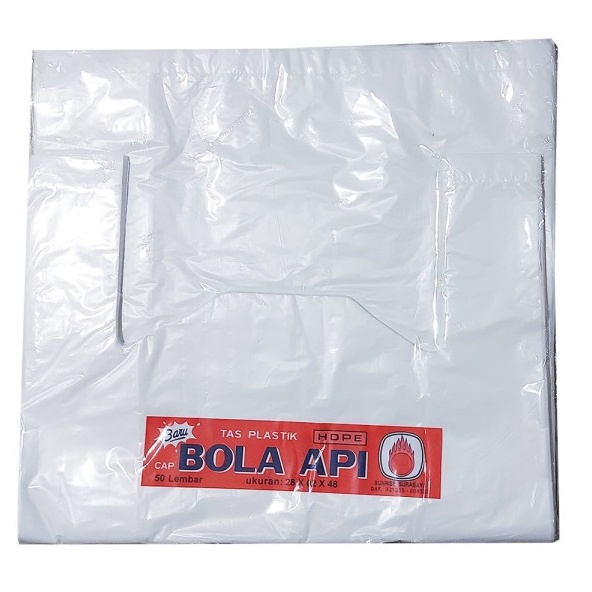 Kantong Kresek Bola Api Putih Ukuran 21x40 isi 50 / Kantong Plastik Kresek 21cm / Kresek Kecil Hitam Murah