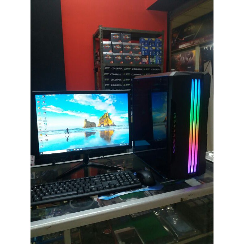 Pc gaming Lengkap  Ryzen 3 3200G with LED 19 LG