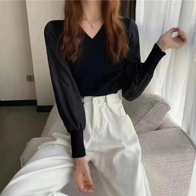 [SALE CUCI GUDANG%] ATASAN RAJUT SILANG TANGAN MESH KOREAN STYLE