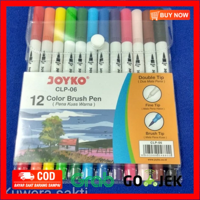 

(BISA COD) Color Brush pen Joyko (per set)