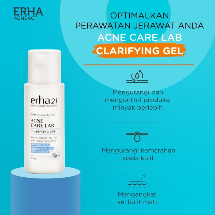 erha21 Acne Care Lab Acne Clarifying Gel 60ml - Toner Jerawat