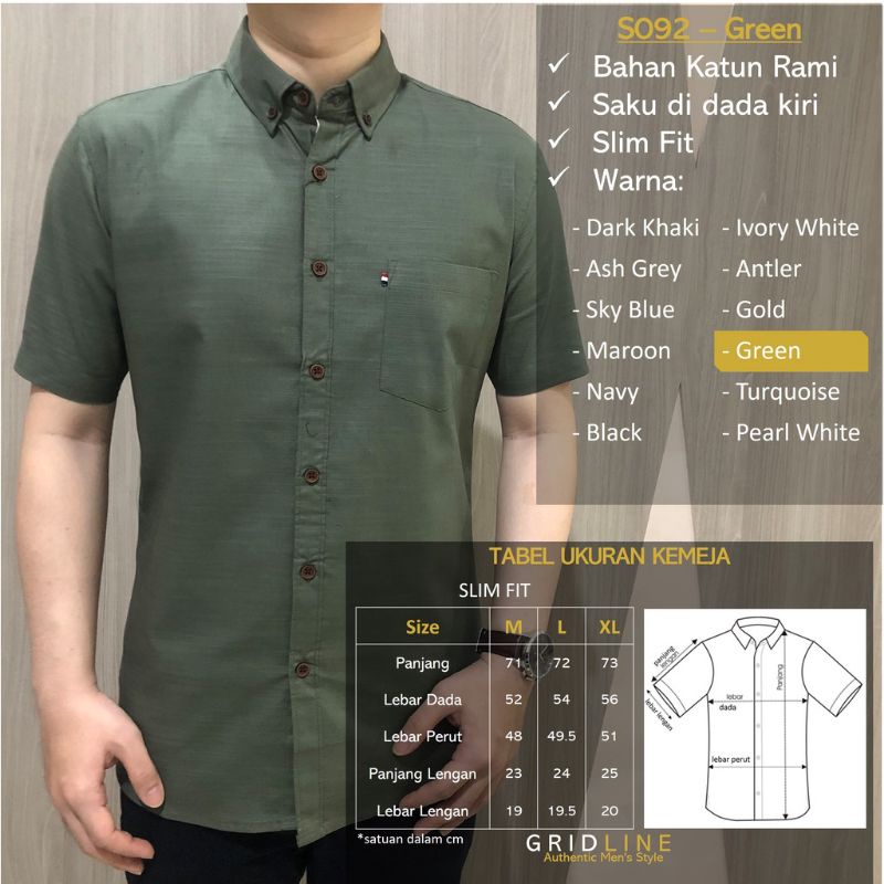 Kemeja Kantun Slimfit Polos Premium Bahan Sigerat Lengan Pendek Distro Merk Tote Sport dan F2D Original Distro Tebal Halus Premium Ukuran M L XL