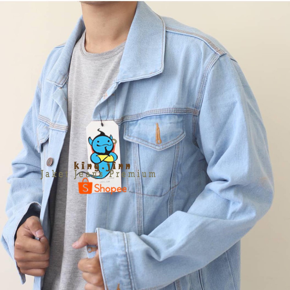 Jaket Jeans Premium Pria Dilan - Saku Dalam