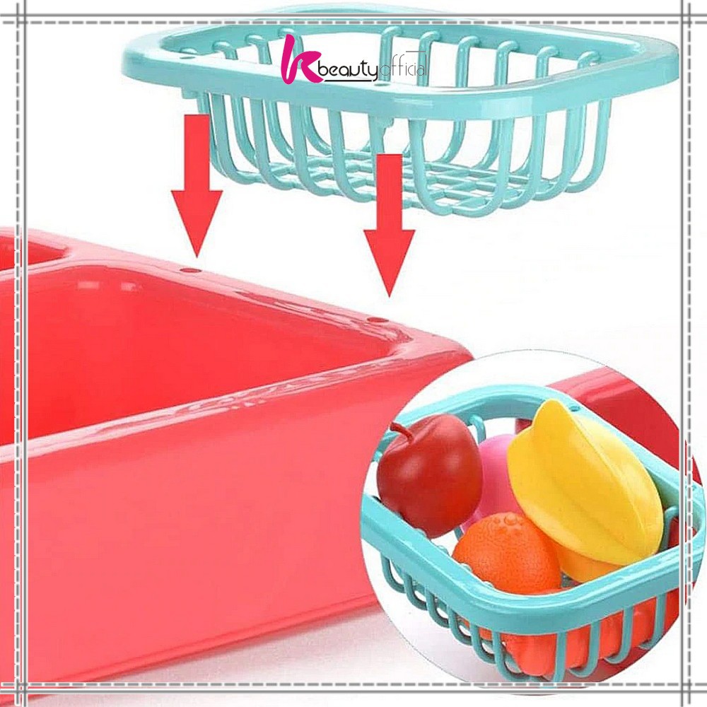 KB-M31 M109 Mainan Anak Kitchen Sink Tempat Cuci Piring Set Mainan Kran Air Wastafel BISA KELUAR AIR-6