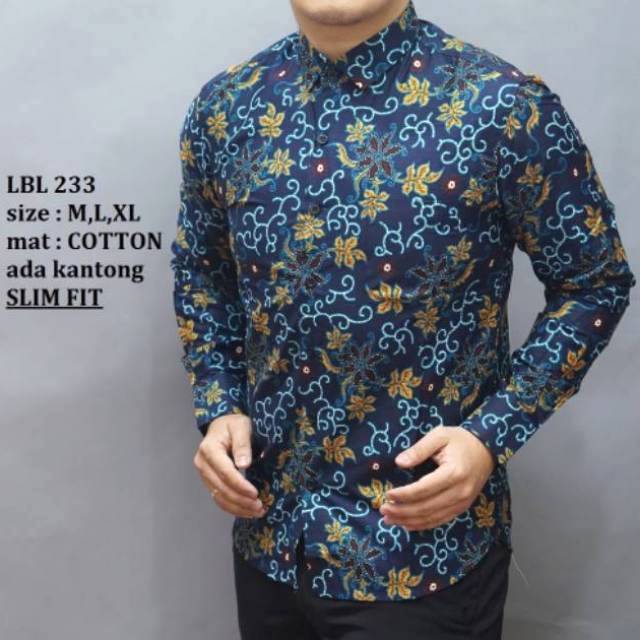 MEN SALE BAJU BATIK KEMEJA PRIA SLIM FIT MODERN LUIGI BATANI SLIMFIT HAL