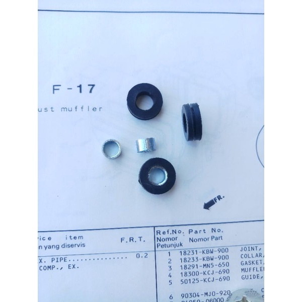 karet & bosh cover knalpot honda supra x125 kharisma