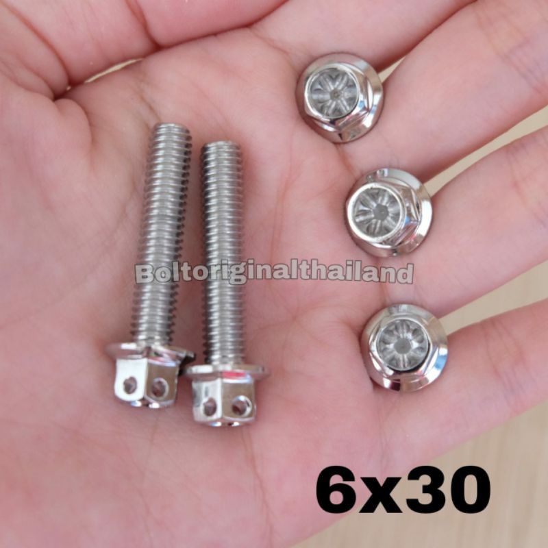 Baut probolt flower silver 6x30 drat 10 panjang 3cm heng thailand harga satuan