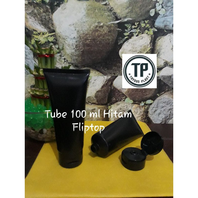 Tube 100 ml Hitam ( Botol 100 ml ) - Tutup Fliptop