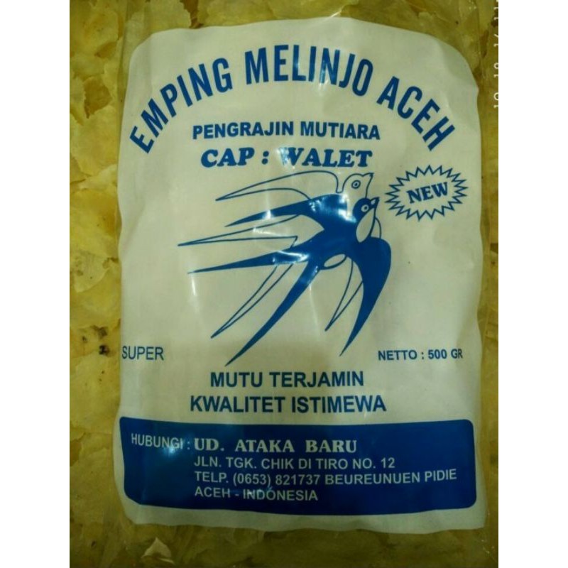 

Emping Melinjo Aceh Asli cap Walet/Super Tipis Kualitas terbaik - 1kg