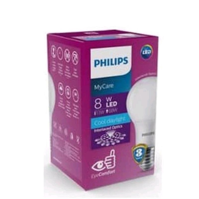 LED Philips Bulb 8 Watt (Lampu LED Philips 8 Watt) Cool Daylight/putih. Original