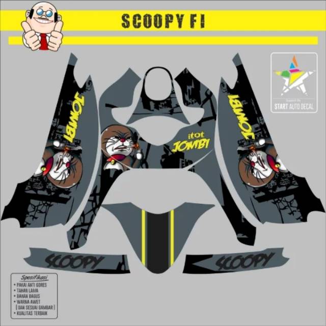 Decal scoopy custem full body