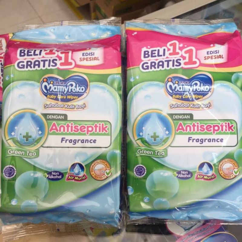 Tissue Basah Mamypoko Wipes Antiseptik 48 Perfume Green Tea Beli 1 Gratis 1