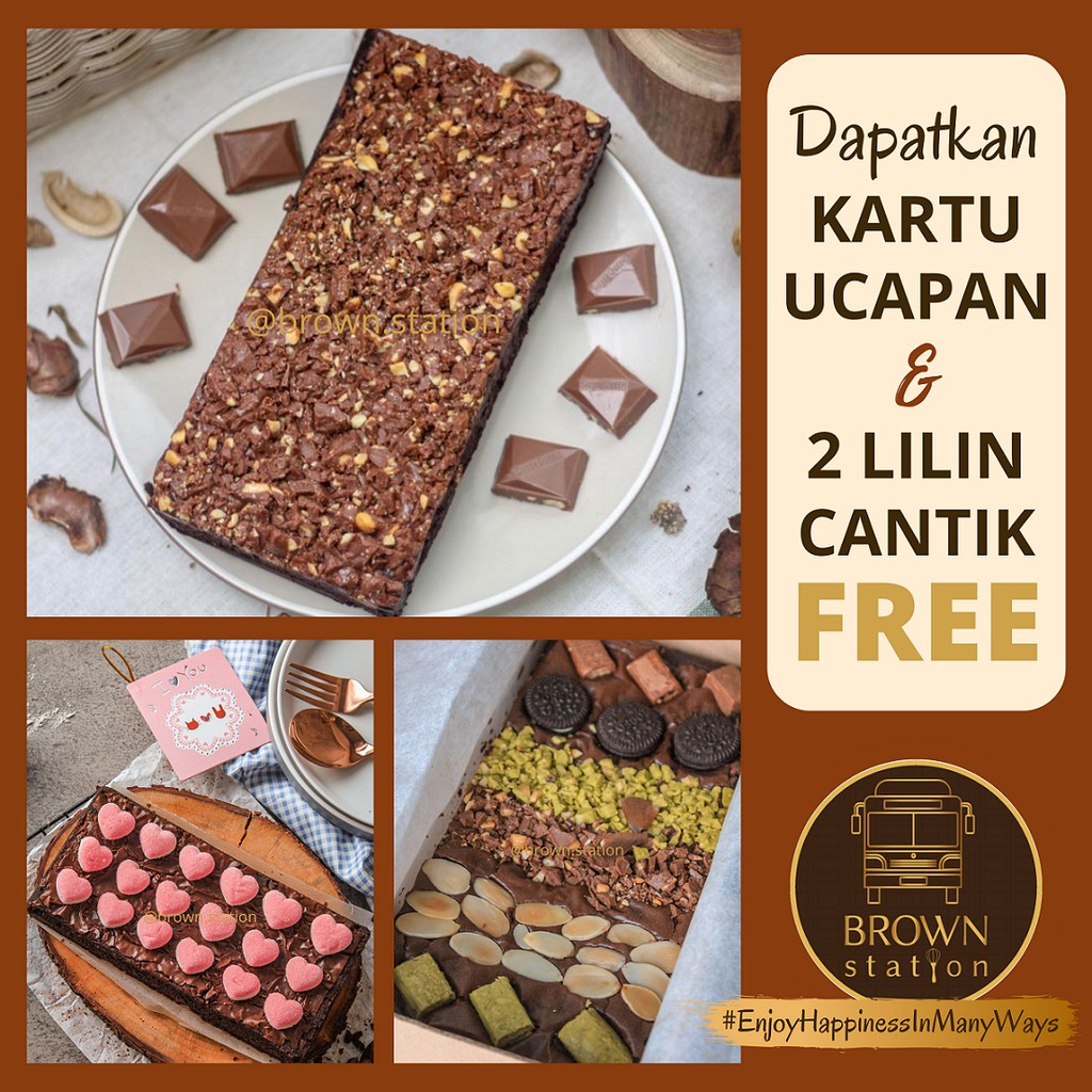 

BROWNIES PREMIUM BERBAGAI PILIHAN TOPPING | BROWN STATION