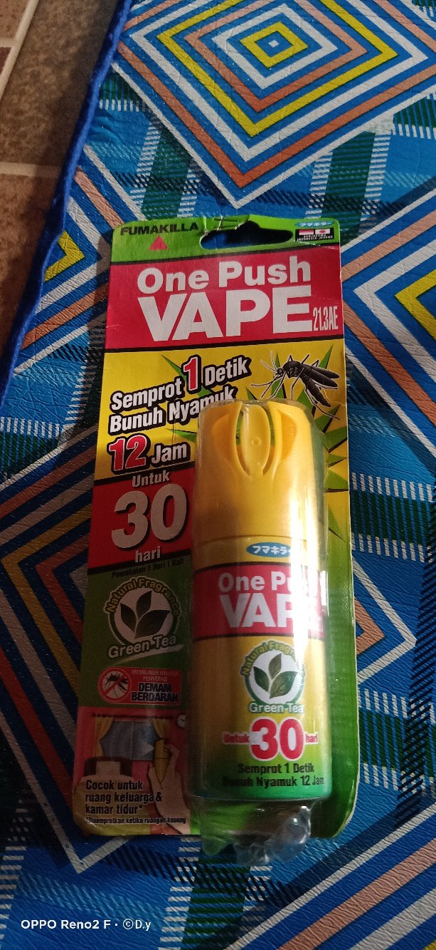 Fumakilla One Push Vape 30hari/green Tea