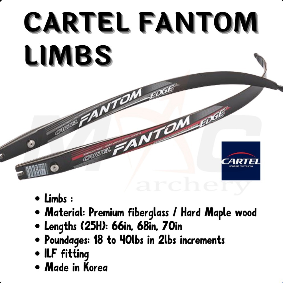 Cartel Fantom Edge Fiber Limbs Recurve Bow ILF - Limbs busur panahan