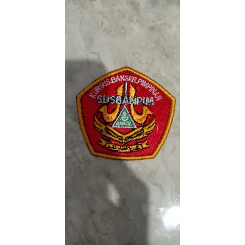 logo emblem bet atribut bordir timbul 3D SUSBANPIM minimal order 5 pcs boleh di campur