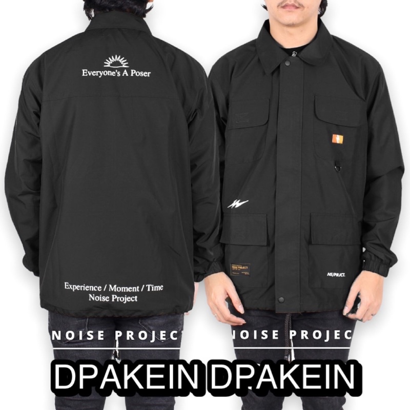 NOISE PROJECT Jaket Coach Poser Hitam Jaket Parasut Jaket Windbreaker Jaket Distro Jaket Pria Jaket Parka Poser