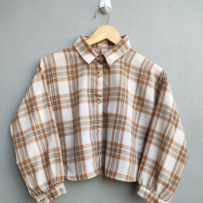 CROP TOP FLANEL / KEMEJA FLANEL WANITA / KEMEJA CROP / KEMEJA WANITA TERBARU-AL:23