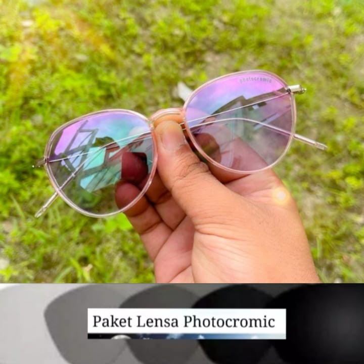 PHOTOCROMIC/KACAMATA/FRAME OPTIK/UNISEX VINTAGE NEW KACAMATA BERUBAH WARNA