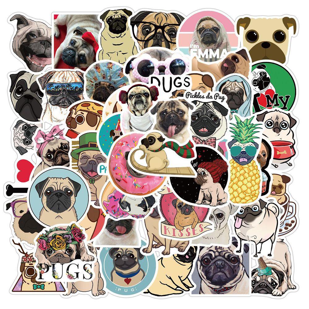 Agustinina Hewan Anjing Stiker Kartun Stiker Lucu 50 Pcs/pack DIY Scrapbook Gitar Stiker Laptop Stiker Alat Tulis Stiker Koper Stiker Hewan