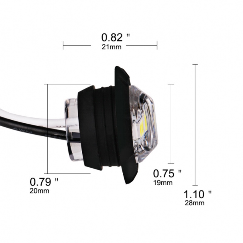 1pc Lampu Sein 3-led 12v / 24v Bentuk Bulat Warna Kuning / Putih / Merah Untuk Truk