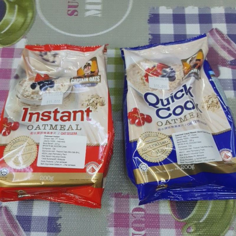 Oatmeal Quick Cook & Instant Captain Oats 200gram