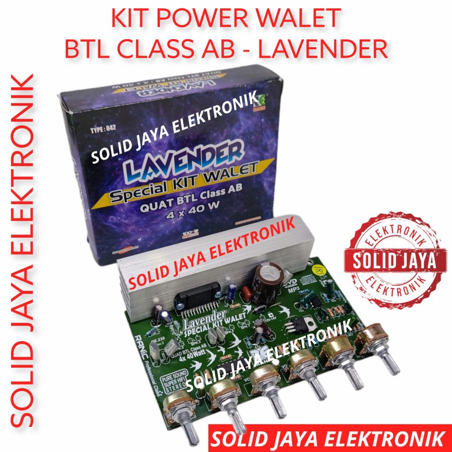 KIT POWER WALET BURUNG WALLET LAVENDER BTL CLASS AB 4x40W AMPLIFIER AMPLI RUMAH WALET RANIC 842