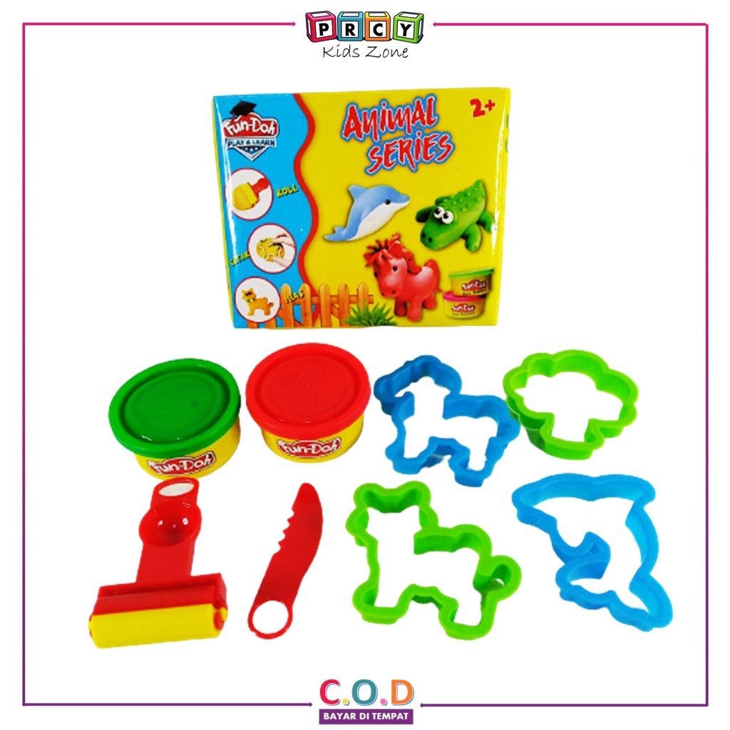 Mainan Fundoh Animal Series Lilin Fun Doh Playdough Edukasi Anak Laki