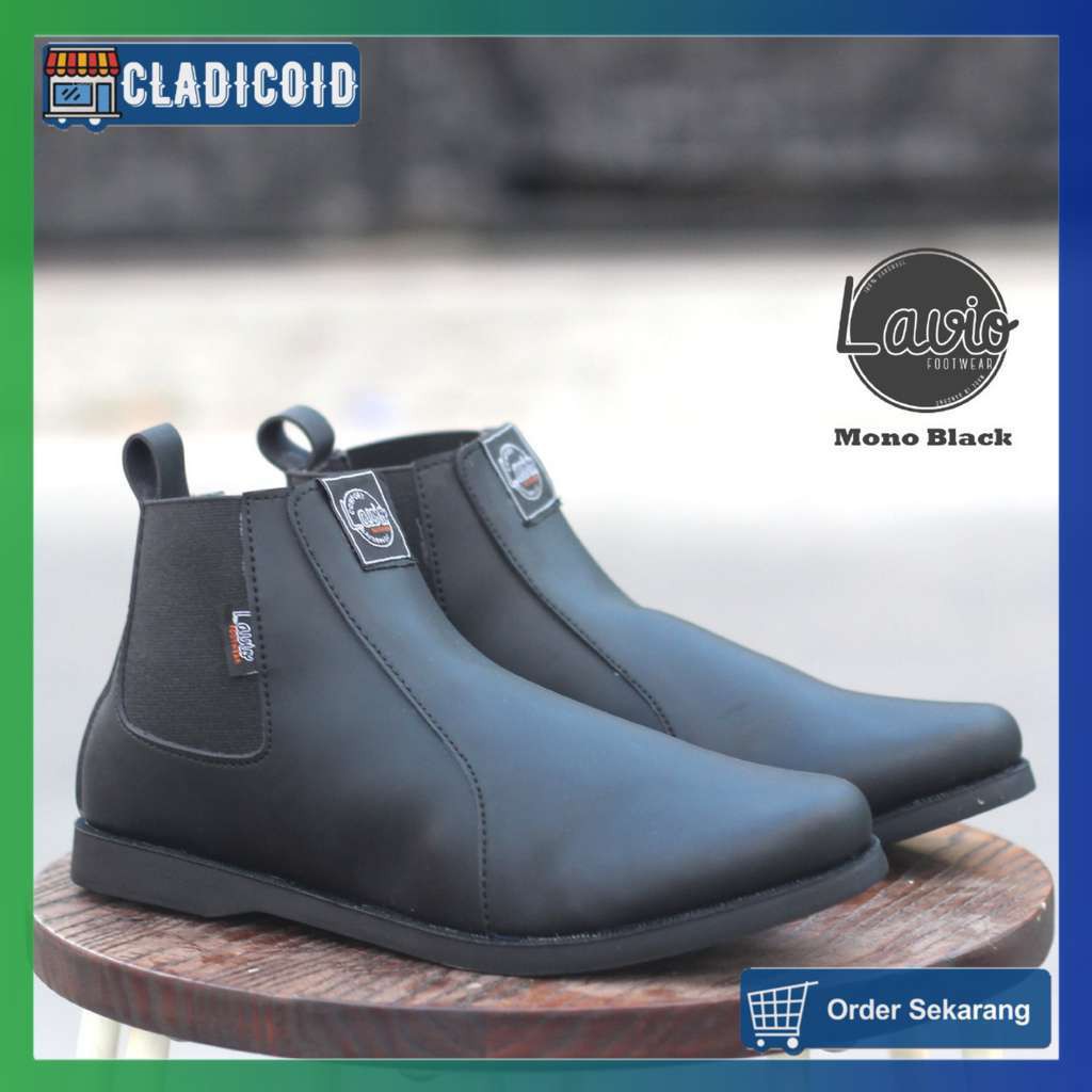 Sepatu Slip On Pria Tanpa Tali Original Keren dan Terbaru Model Boots Tinggi Lavio Mono - CladicoID