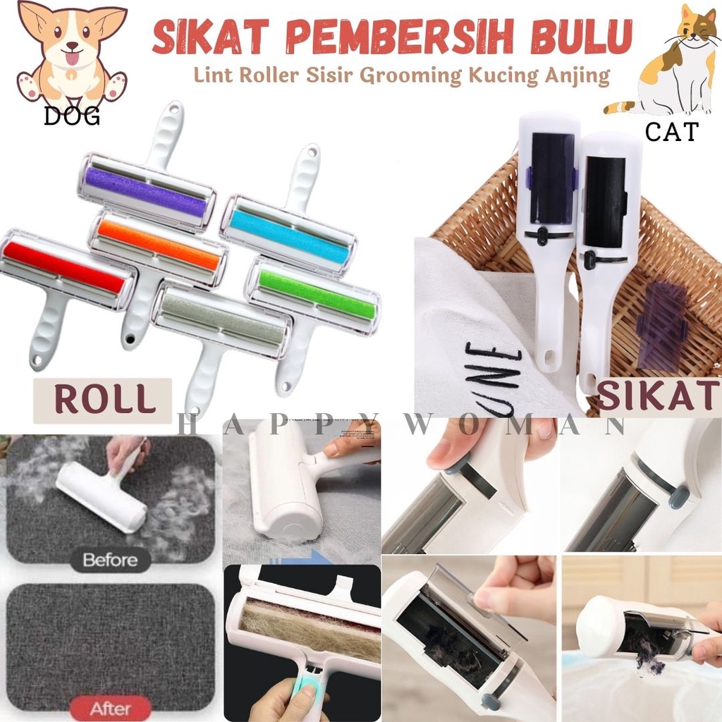 Alat Pembersih Bulu Kucing Anjing Roller Sikat Bulu Roll Pembersih Pakaian Bulu Lint Roller